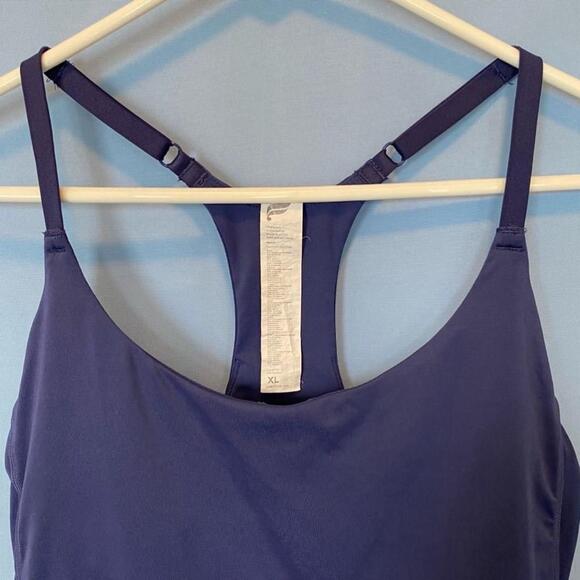 Fabletics Navy Blue Racer Back Tank Top Size XL Athletic Workout Tennis 2 Ball P - Picture 3 of 9